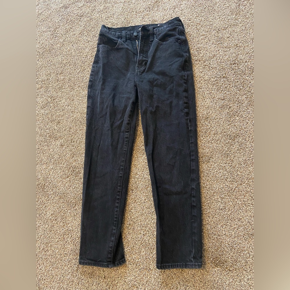 Black Old Navy Extra High Rise Straight Jeans